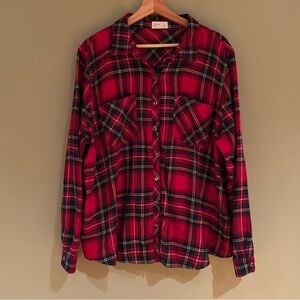 Maurices Flannel Plaid Button Down Shirt